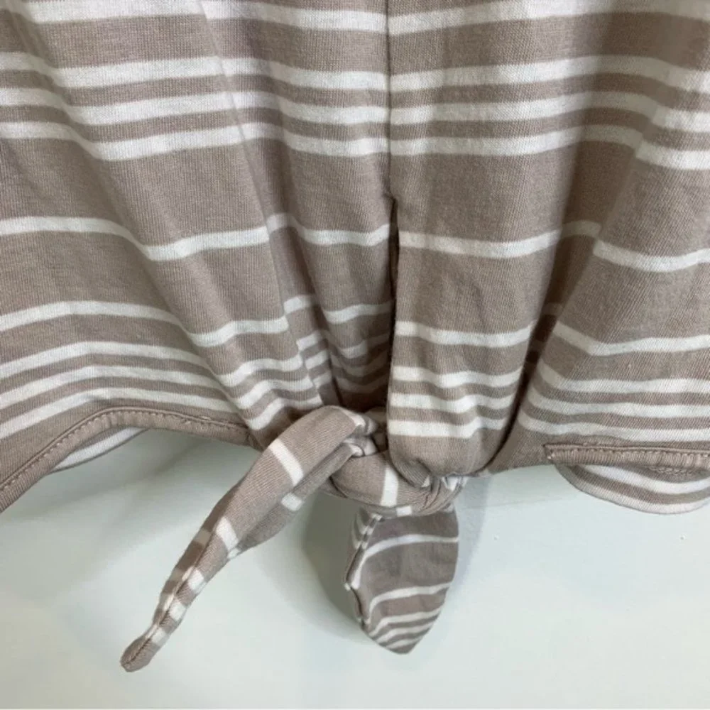 Garnet Hill Knotted Long-Sleeve Tee Dove Stripe - Picture 5 of 10